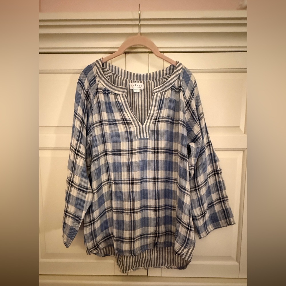 Velvet by Graham & Spencer Plaid Blouse